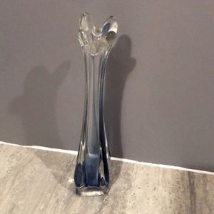 Glass vase with blue base